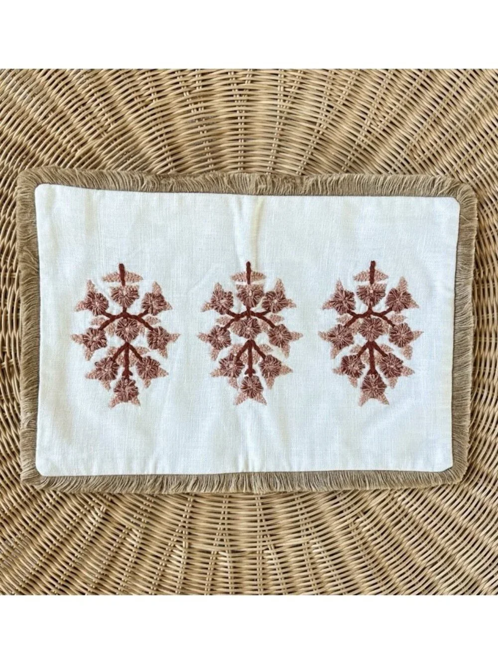 Serena & Lily Morningside Pillow Cover (SAMPLE/NO TAGS)(12”x18”)-Terracotta Red